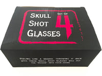Monkey and Heroes Extra Large Skull Shot Glasses Set of 4, Use Skull Head Cup For A Whiskey, Scoth and Vodka Shot Glass, 3 Ounces-3