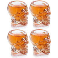 Monkey and Heroes Extra Large Skull Shot Glasses Set of 4, Use Skull Head Cup For A Whiskey, Scoth and Vodka Shot Glass, 3 Ounces-2