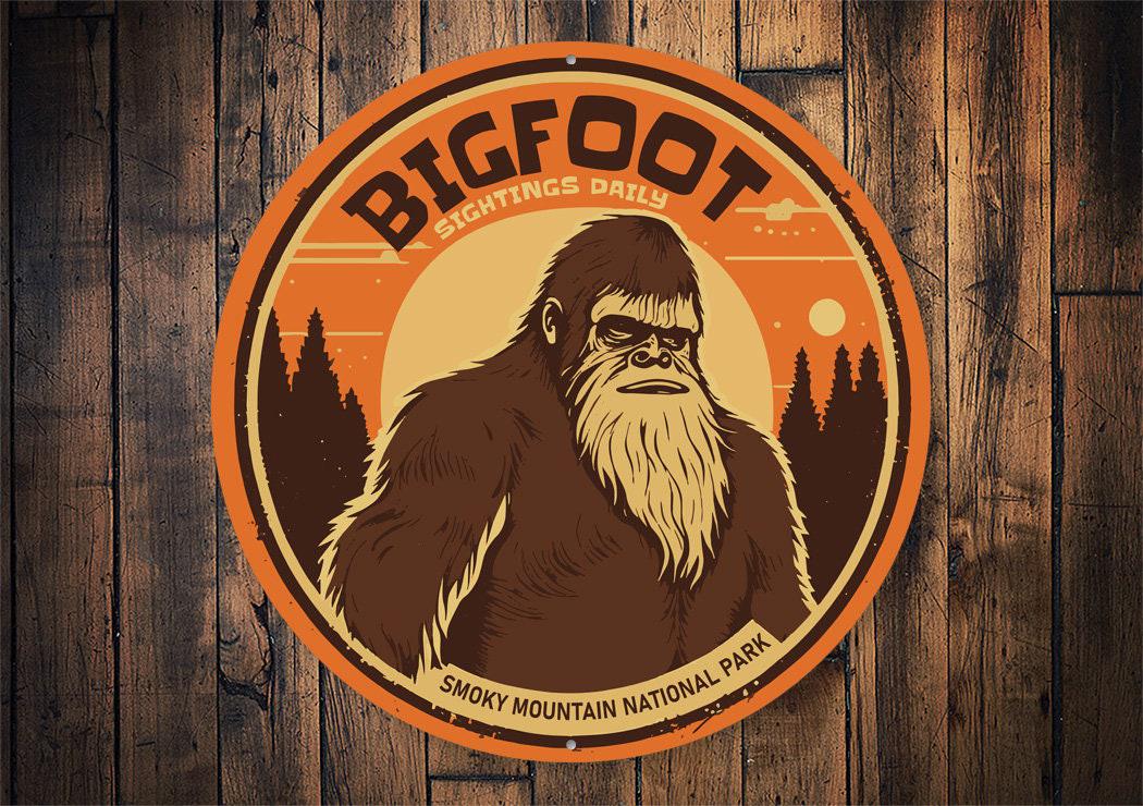 Bigfoot Sightings Sign, Custom Bigfoot Sign, Bigfoot Decor, Cryptid Decor, Smoky Mountain Decor, Bigfoot Gifts, Bigfoot Metal Sign