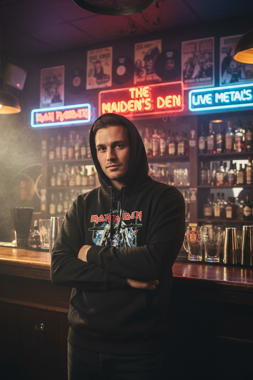 Iron Maiden Hoodie Behind Bar
