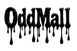 make the word OddMall black and dripping like wax. make it transparent