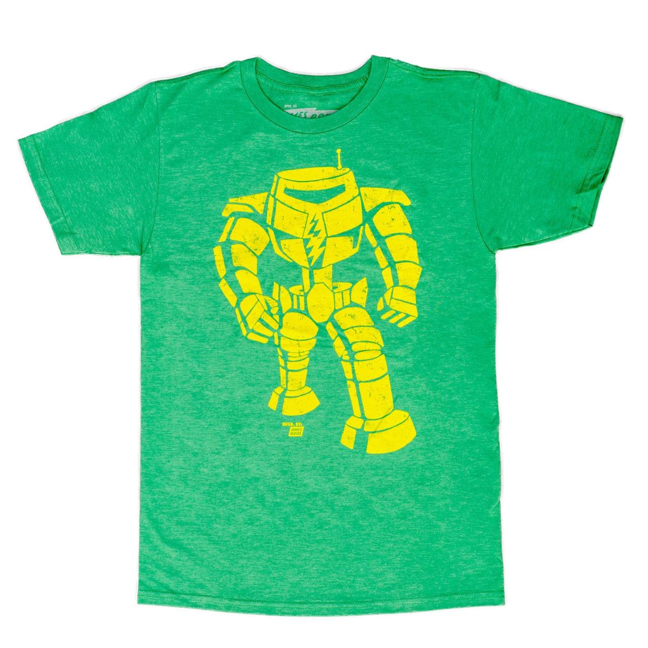 Man-Bot Vintage Graphic Green Adult T-shirt