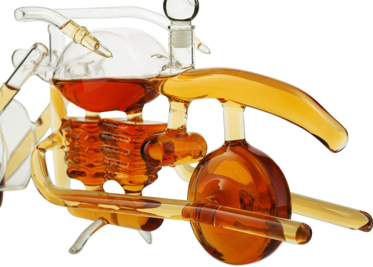 Unique Motorcycle Gift Decanter Wine & Whiskey Elegant Motorbike, Biker Themed, 750ml The Wine Savant - Intricate Details, Bourbon, Scotch or Liquor, Harley Gifts, Decorative Sport Bike Gifts-4