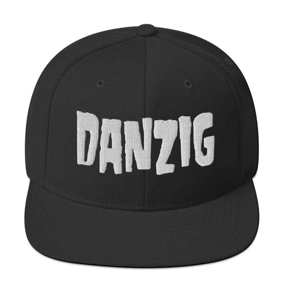 Danzig Classic Logo White Embroidered Snap Back Hat [Apparel]