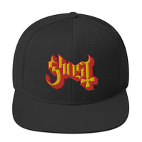 Ghost Yellow Logo Black Embroidered Snap Back Hat [Apparel]