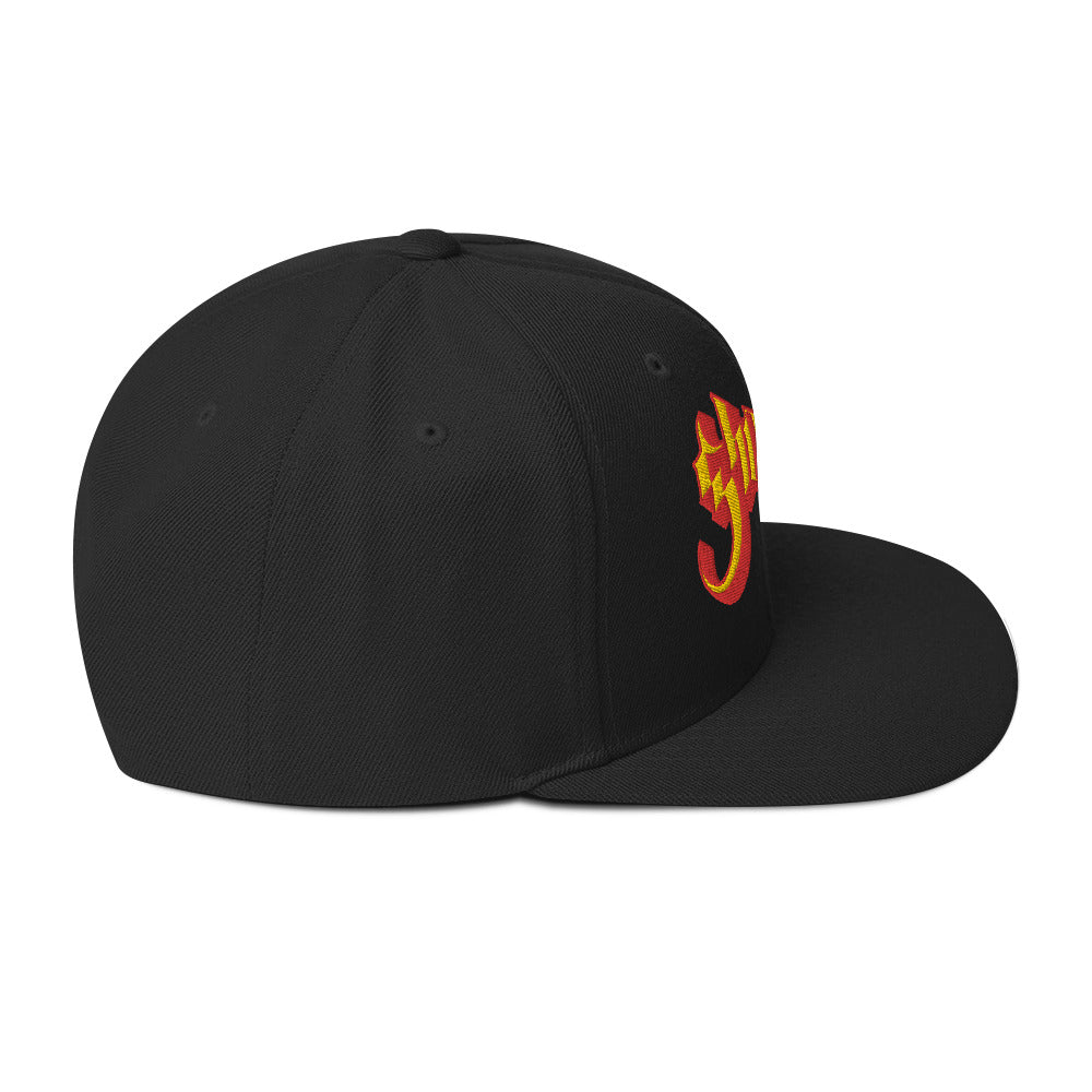 Ghost Yellow Logo Black Embroidered Snap Back Hat [Apparel]