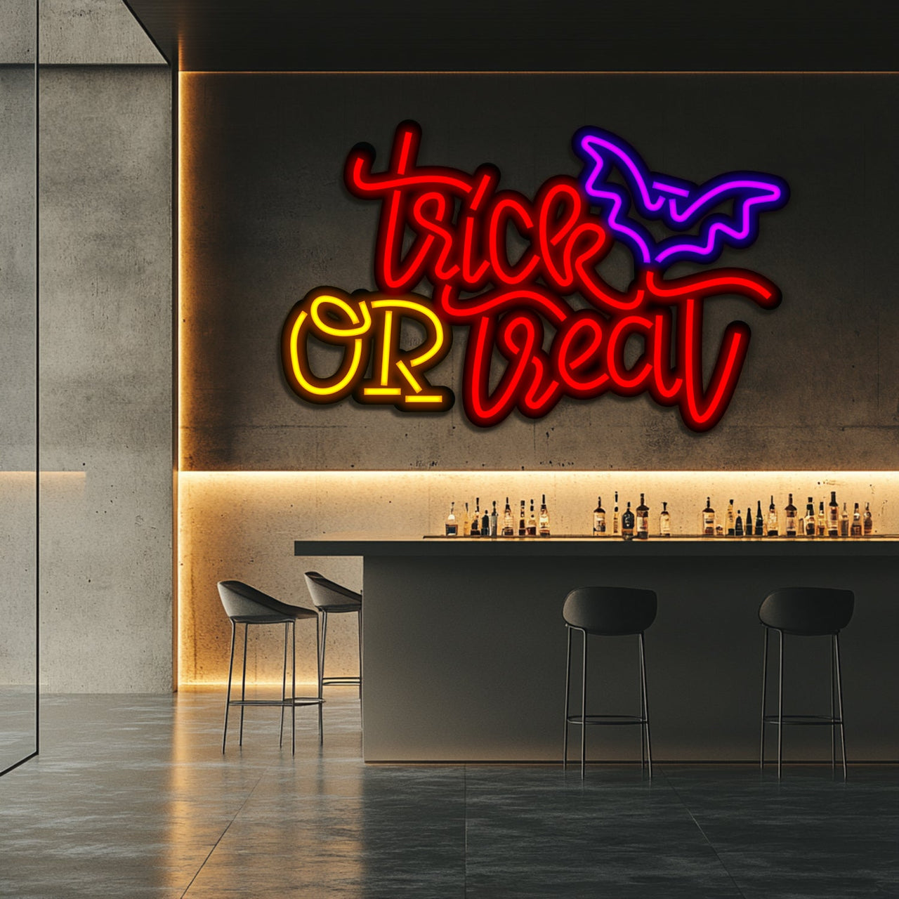 Trick or Treat Metal Neon Wall Art- LN0205