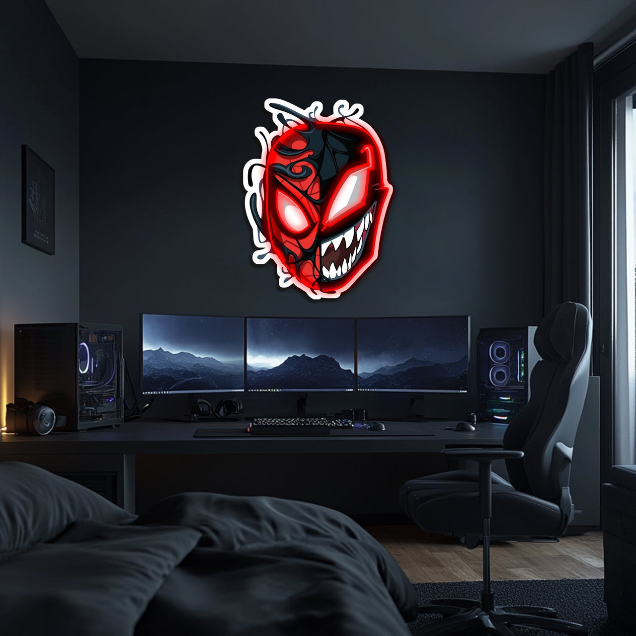UV Printed Spider-Man Venom Neon Wall Art- LV0094