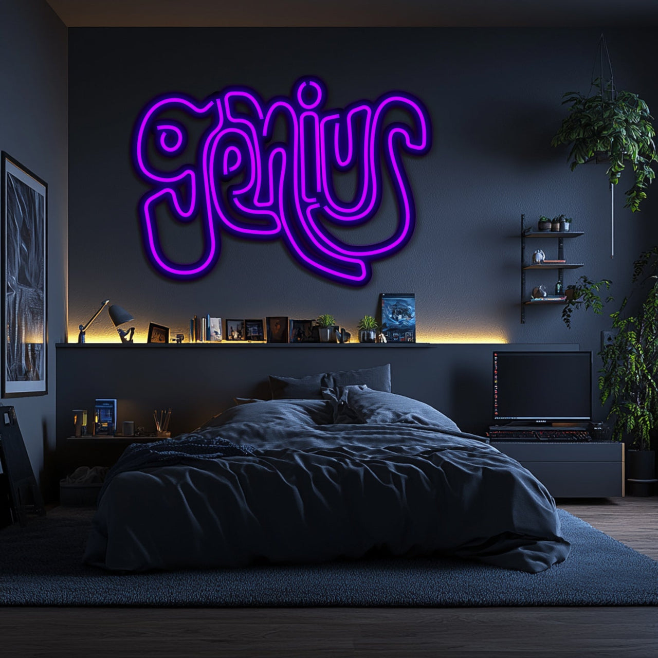 Genius Metal Neon Wall Art- LN0138