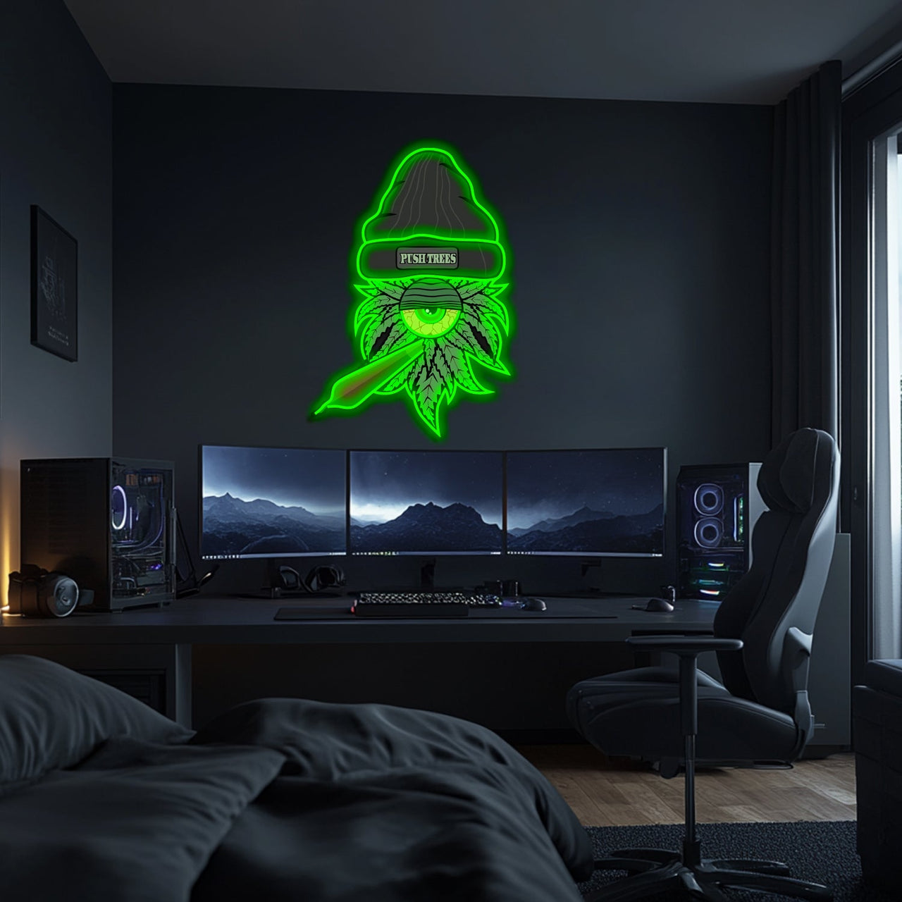 UV Printed Marijuana Neon Wall Art- LV0119