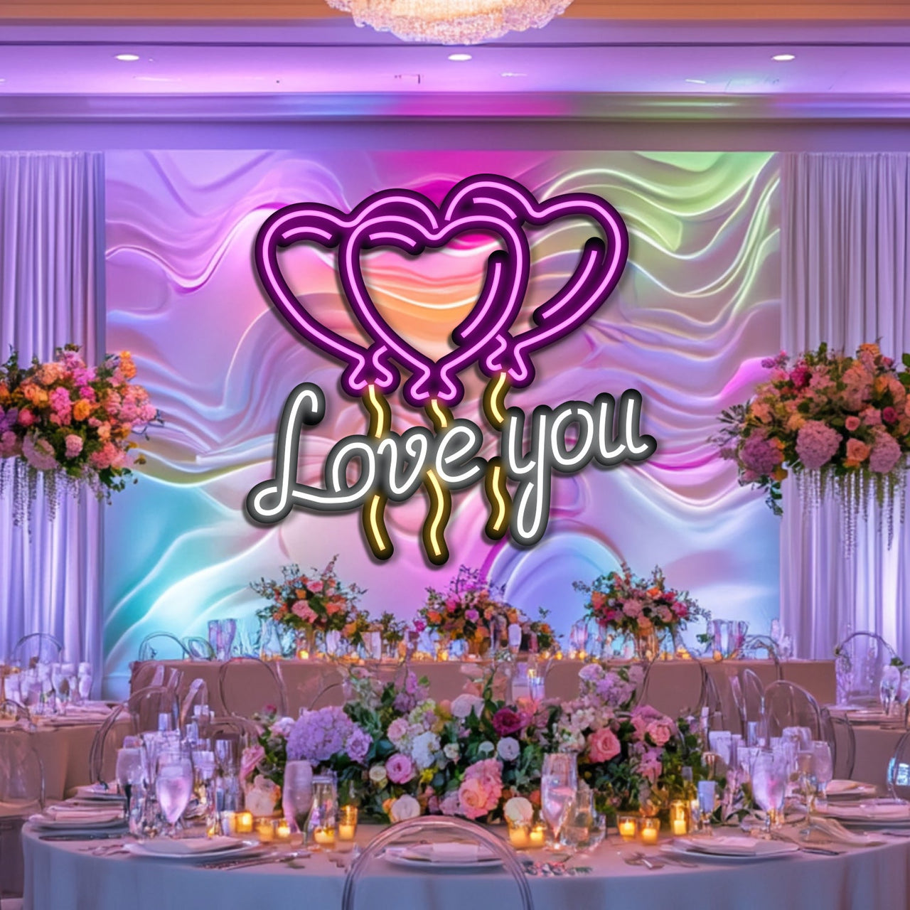 Love Balloons  Wedding Metal Neon Wall Art- LN0156