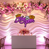 King and Queen Wedding Metal Neon Wall Art- LN0154