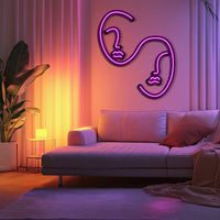 Two Faces Metal Neon Wall Art- LN0200