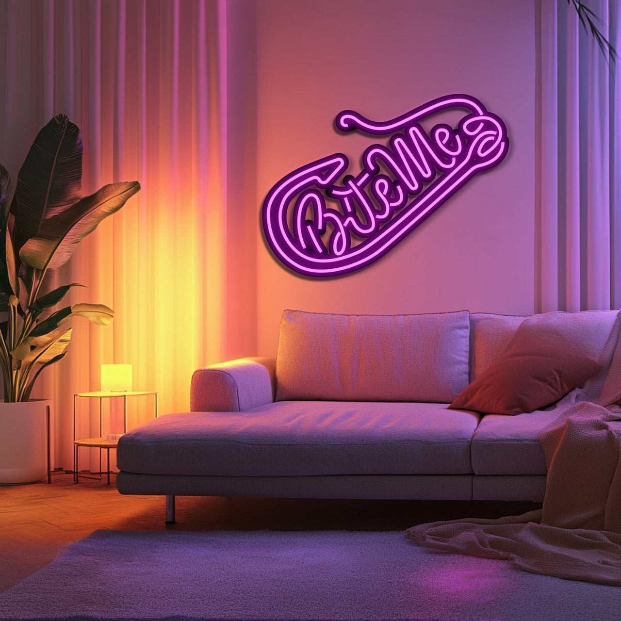 Bite Me Metal Neon Wall Art- LN0230