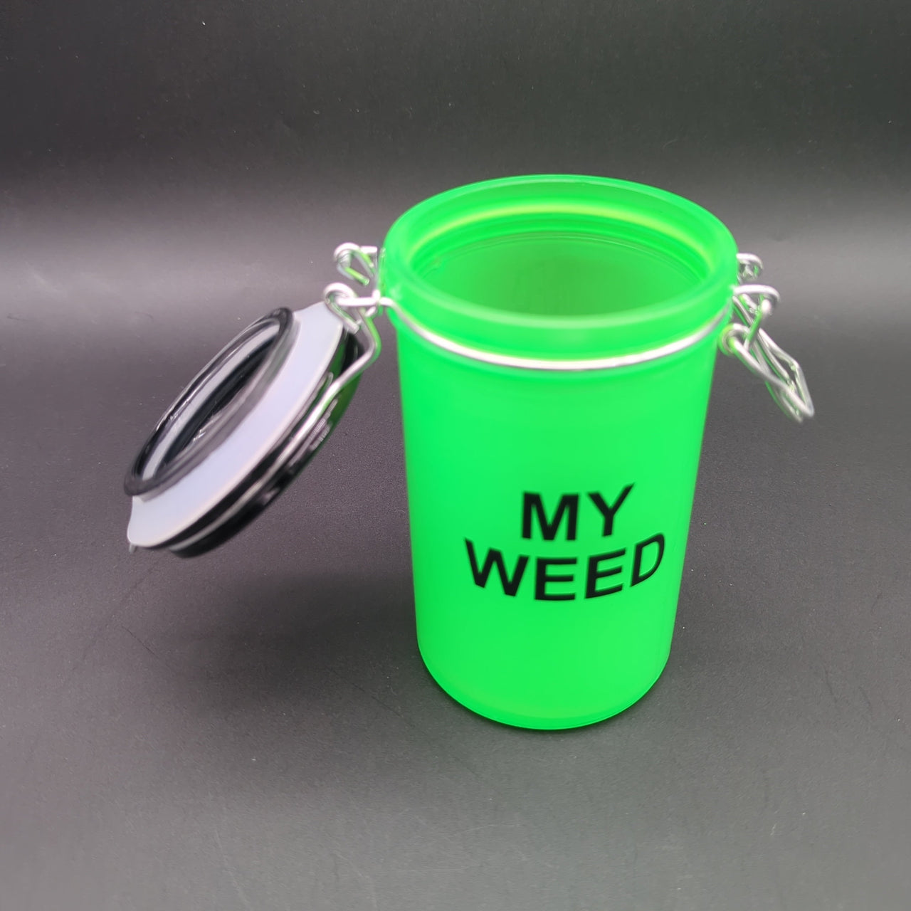 "My Weed" Slime Green Airtight Glass Stash Jar-1