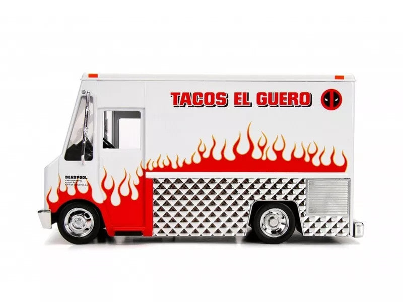 Deadpool Taco Truck with Deadpool Diecast Figurine "Marvel" Series 1/24 Diecast Model by Jada-2