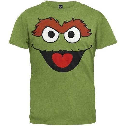Sesame Street Oscar the Grouch Face T-shirt