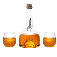Shark Wine & Whiskey Decanter & Glasses Set by The Wine Savant - 1000ml Shark Decanter with 2 10oz Glasses - Shark Figurine, Aquatic Home Decor, Whiskey Gifts for Sea Lovers, Nautical Gifts, Gift Set-0