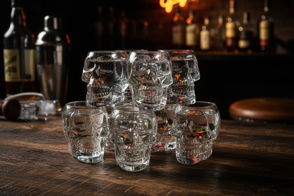 Skull Shot Glasses Set of 6 Lifestyle