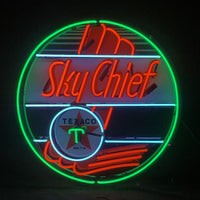 Sky Chief Texaco Gasoline Neon Signs Light