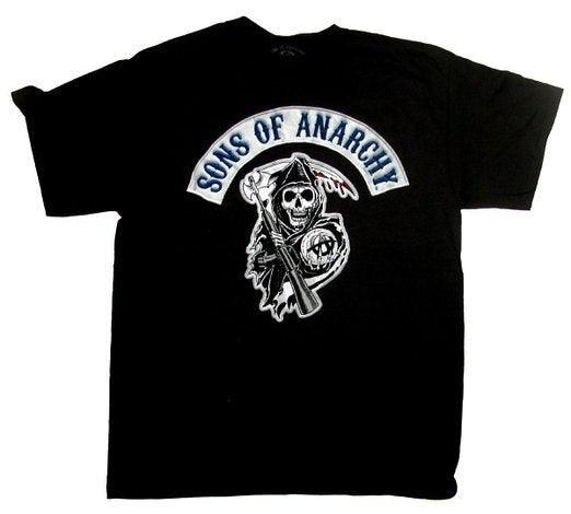 SOA Blue Logo Patch Reaper T-shirt