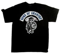 SOA Blue Logo Patch Reaper T-shirt