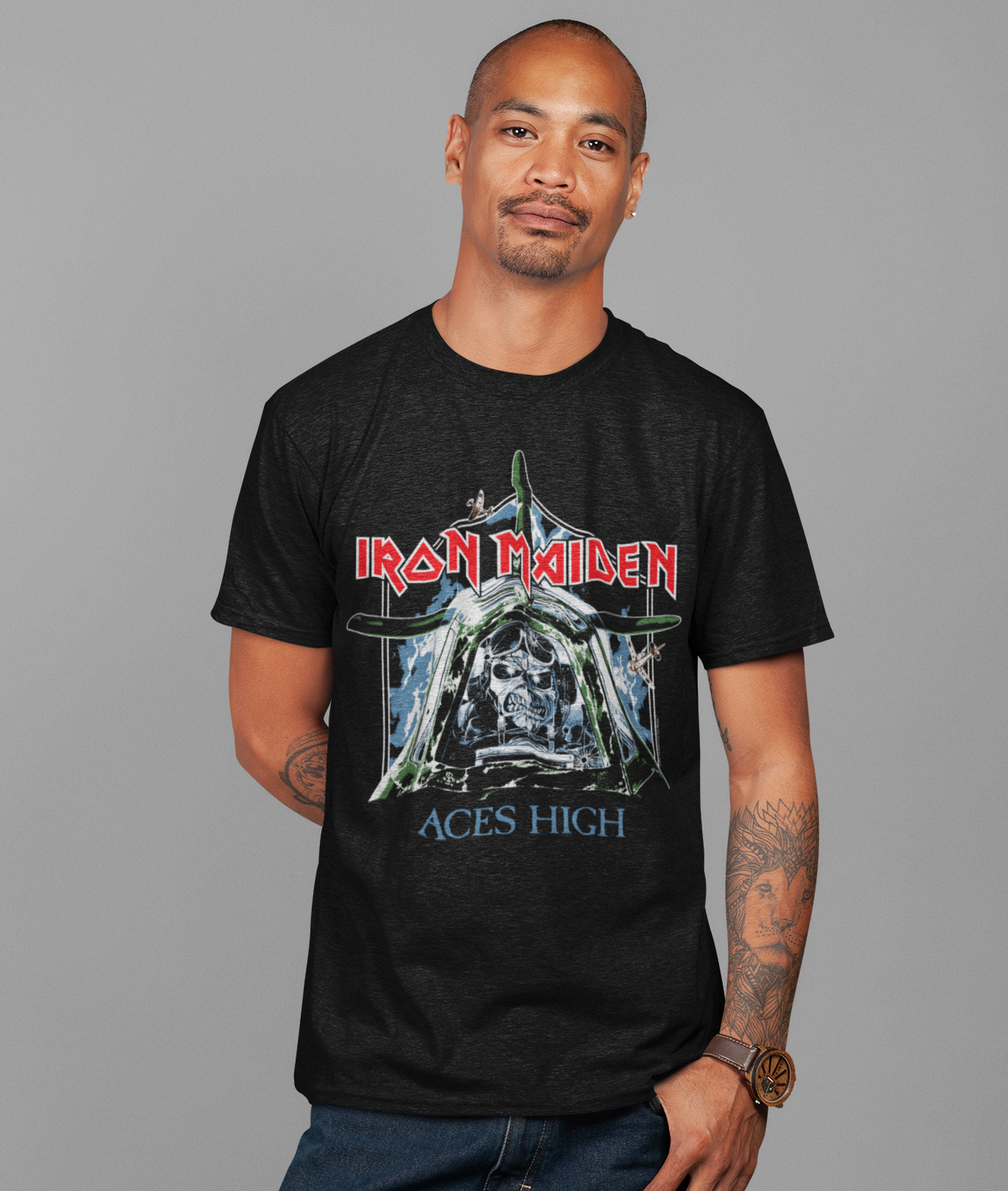 Stakes Iron Maiden - Aces High Jumbo Print T-Shirt [Apparel]