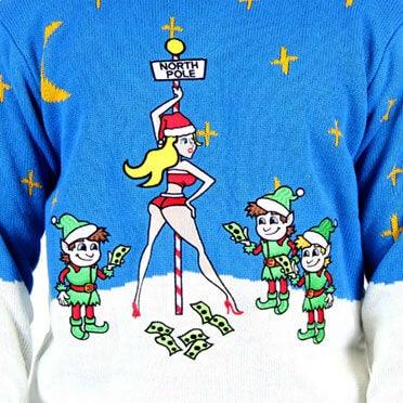 Exotic Dancer Pole Ugly Christmas Sweater