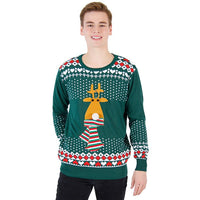 Ugly Christmas Sweater Flashing Nose Reindeer Sweater