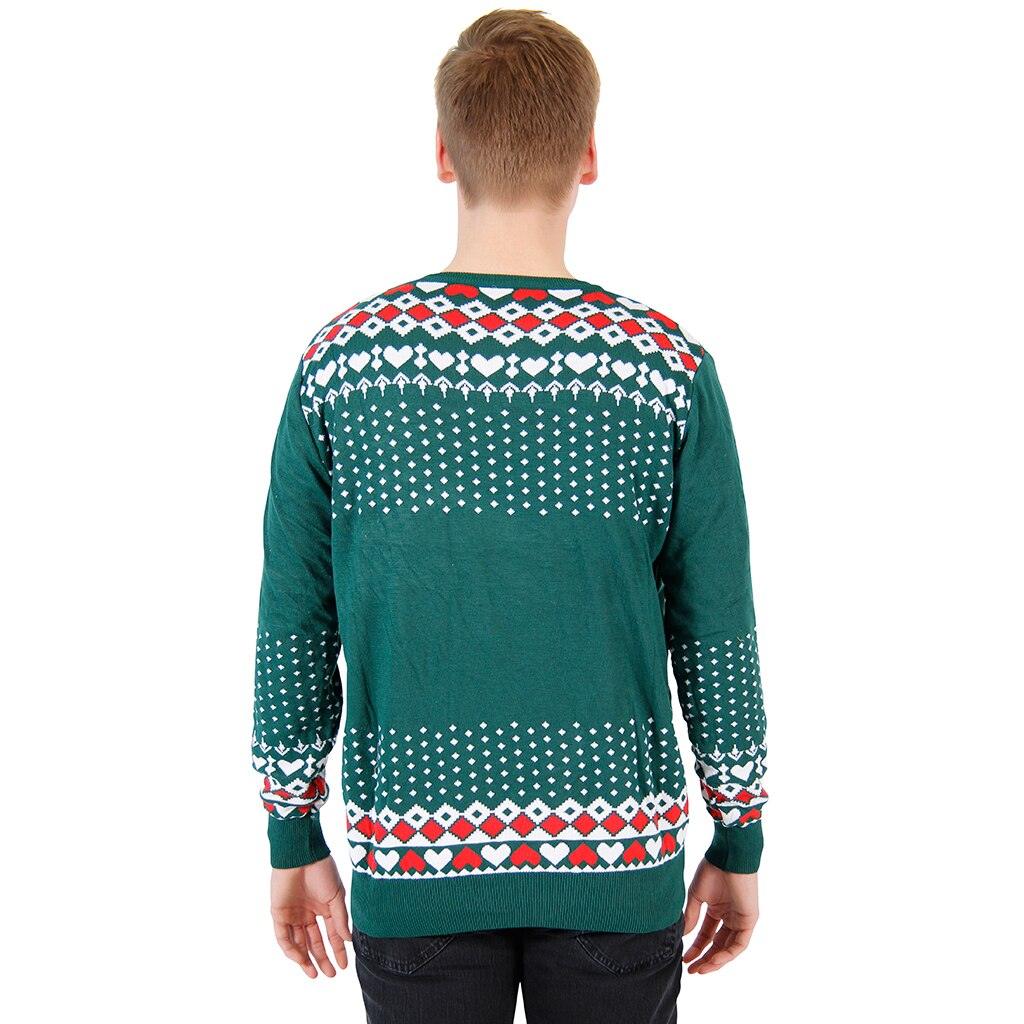 Ugly Christmas Sweater Flashing Nose Reindeer Sweater