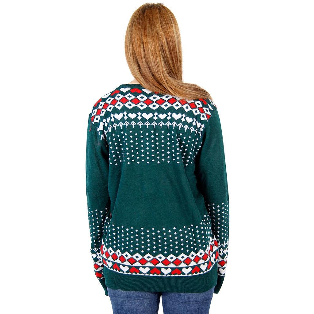 Ugly Christmas Sweater Flashing Nose Reindeer Sweater