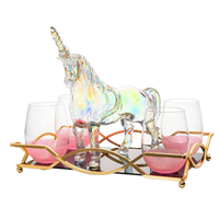 Iridescent Unicorn Wine Whiskey Decanter Set 750ml With 4 Pink Sparkle Glasses for Wine, Whiskey, Scotch, Tequila or Any Drink by The Wine Savant - Unicorn Gifts, Unicorn Lovers, 14