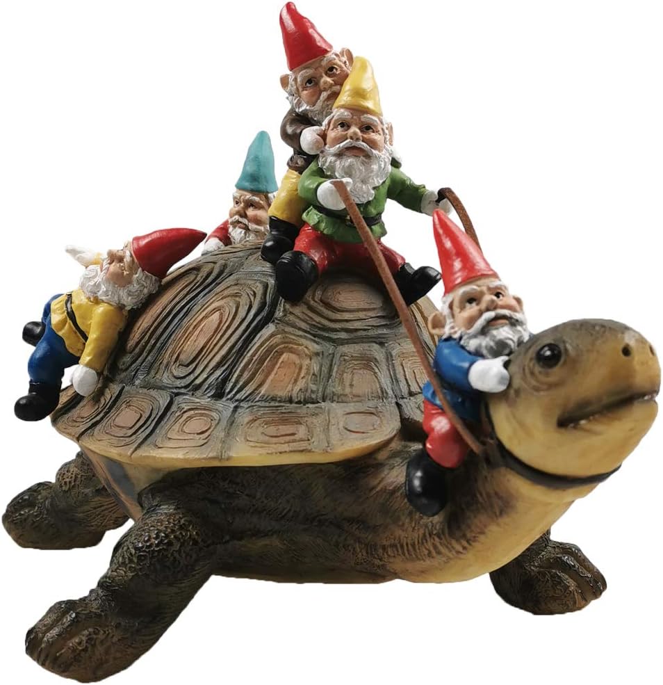 Garden Gnome Turtle Statue