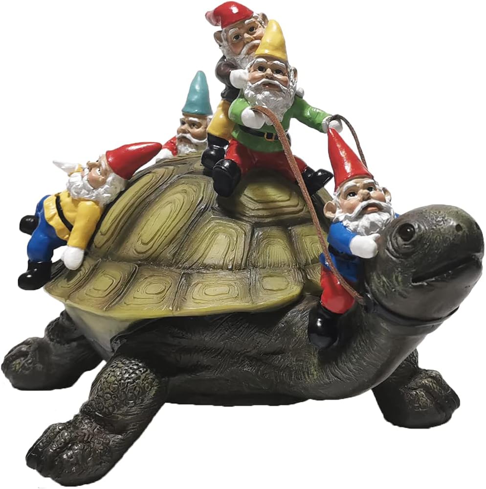Garden Gnome Turtle Statue