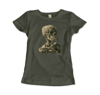 Van Gogh Skull of a Skeleton with Burning Cigarette 1886 T-Shirt-10