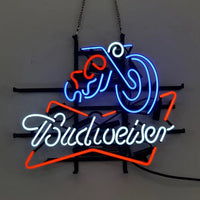 Vintage Style Harley Motorcycle Budweiser Neon Signs Light