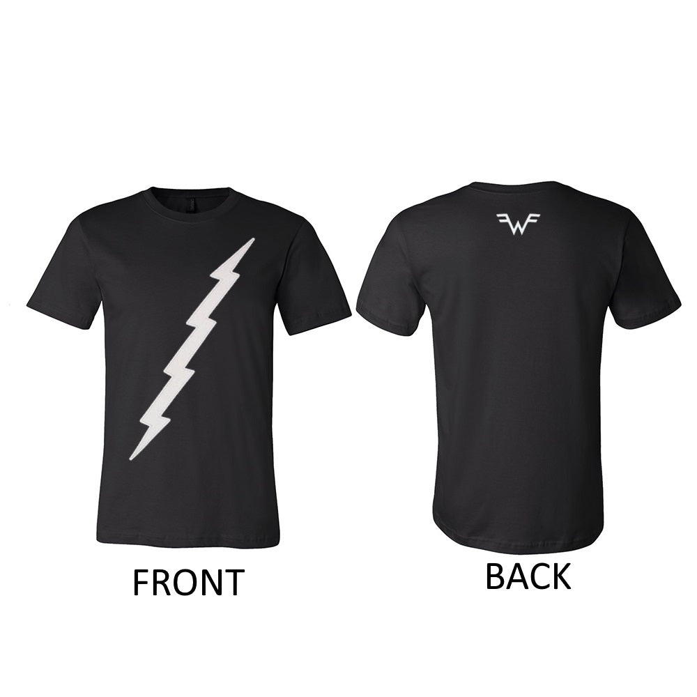 Weezer Guitar Strap Lightning Bolt Mens T-shirt