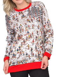 Where is Waldo Snow Mountain Long Sleeve Sweater