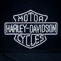 White Harley Davidson Motorcycle Neon Signs Light
